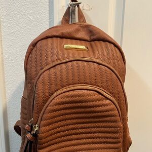 Steve Madden Brown Quilted Backpack